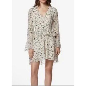 Avec Les Filles Extra Small XS Cream/Black Spotted Dress